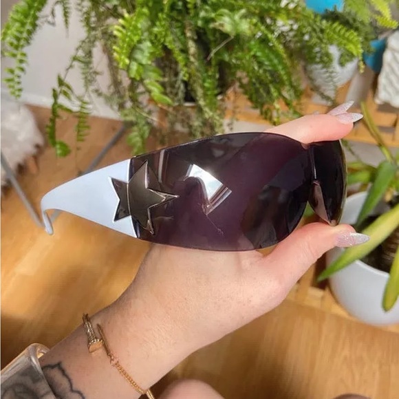 Luxury Brand punk sunglasses New Women Men 2000's Wrap Around Sun Glasses UV400 - Picture 8 of 13